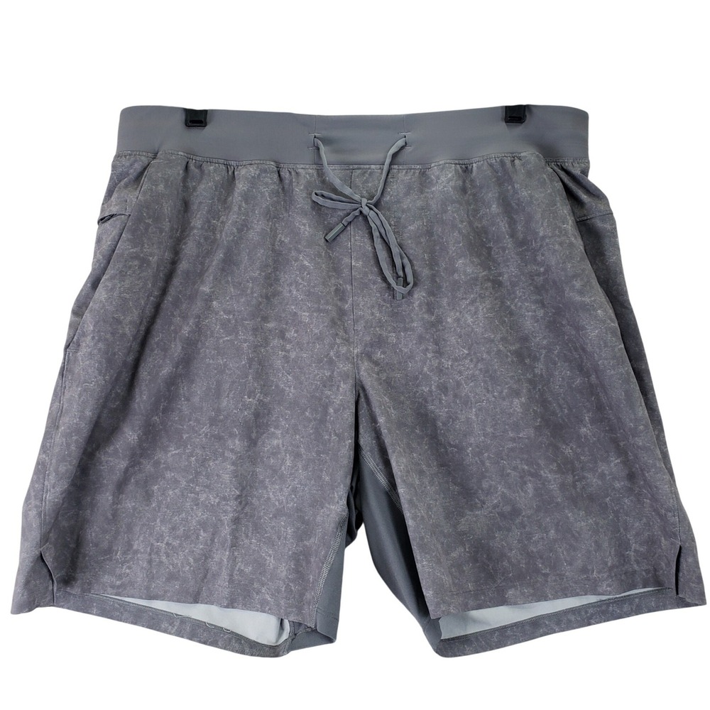 Lululemon Pace Breaker Shorts Mens XL Grey Acid Wash Athletic Gym Running